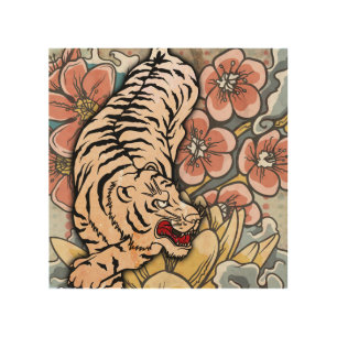 White Tiger Wood Wall Art