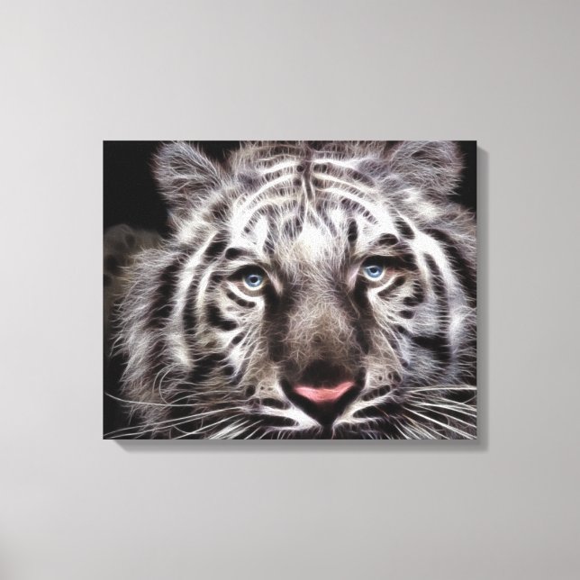 White Tiger Wrapped Canvas Print (Front)