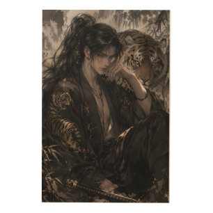 White Tiger Wuxia Warrior Chinese Ink Wash Art
