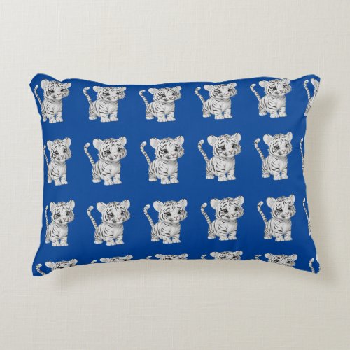 White Tigers Accent Pillow