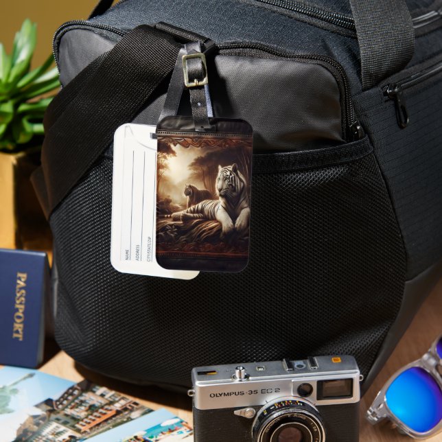 White Tigers In The Sundarbans Luggage Tag (Front & Back)