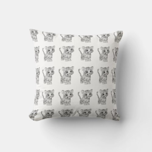 White Tigers Throw Pillow