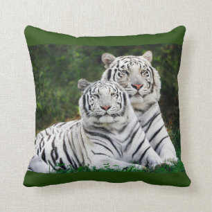 White Tigers Throw Pillow