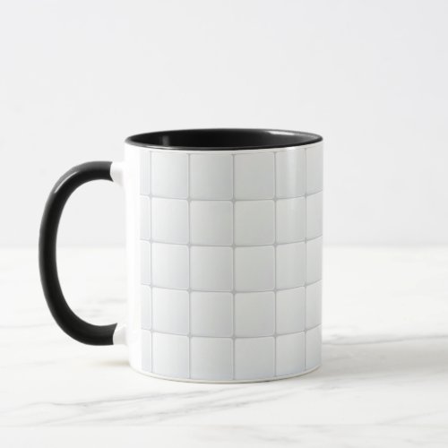 White tile mug