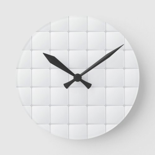 White tile round clock