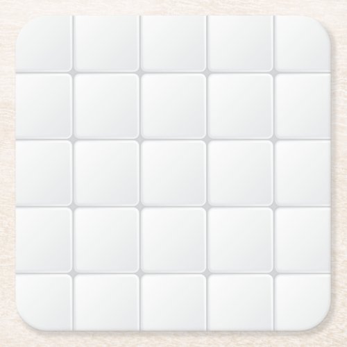 White tile square paper coaster