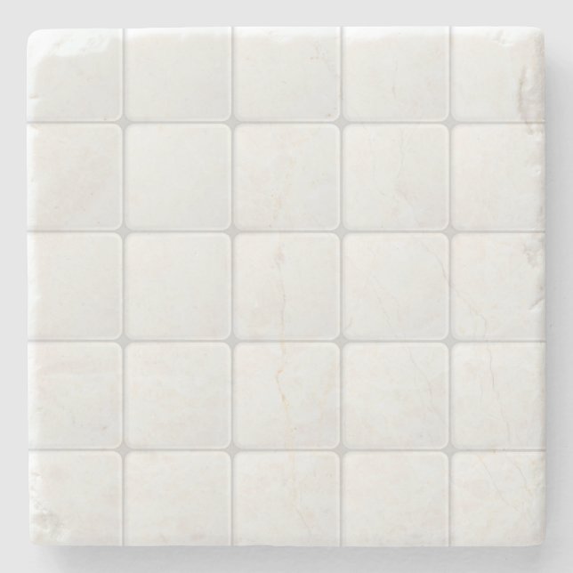 White tile stone coaster (Front)