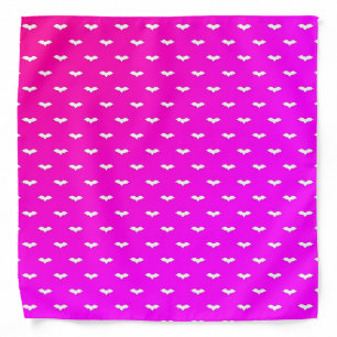 White Tiny Bats Pink Bandana