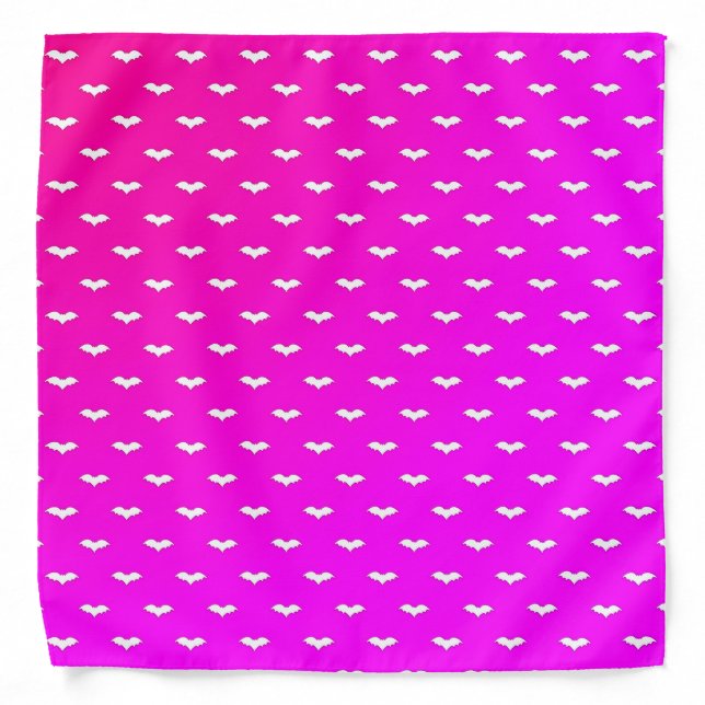 White Tiny Bats Pink Bandana (Front)