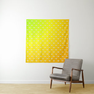 White Tiny Bats Yellow Tapestry