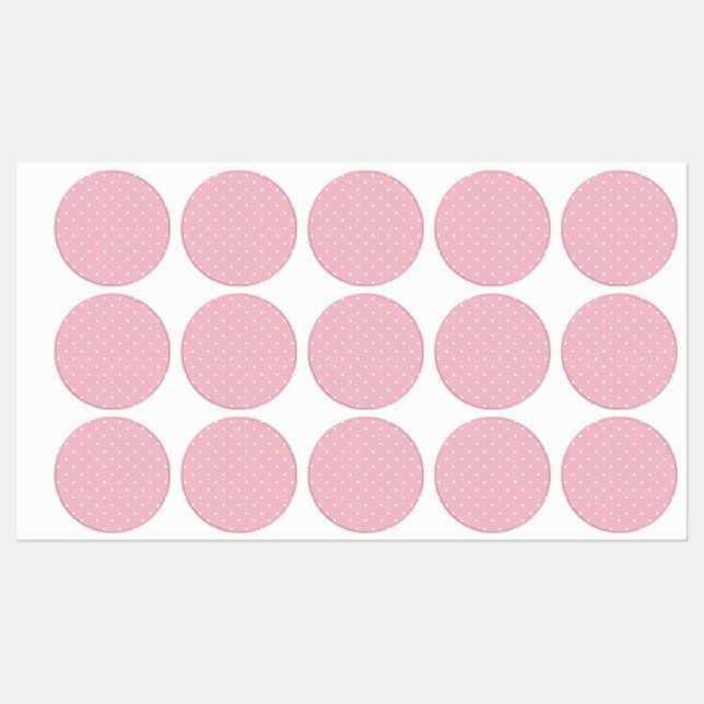 White Tiny Polka Dots Print, Dotted Pattern Labels (Sheet)