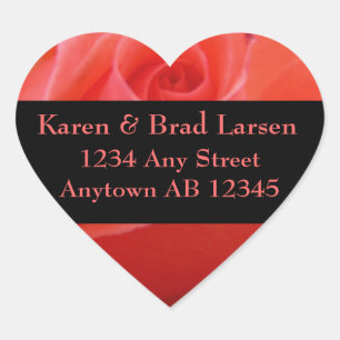 White Tipped Pink Rose Wedding Address Label