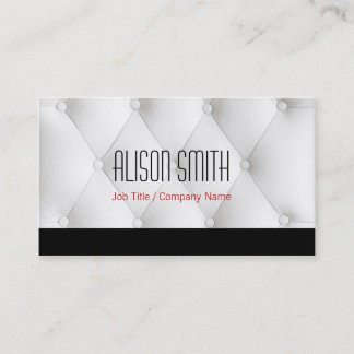 White to leather upholstery business card