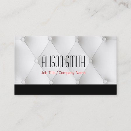 White To Leather Upholstery Business Card