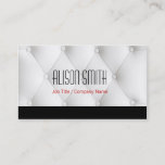 White To Leather Upholstery Business Card at Zazzle