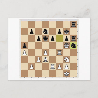 White to move and has the advantage. Chess Postcard