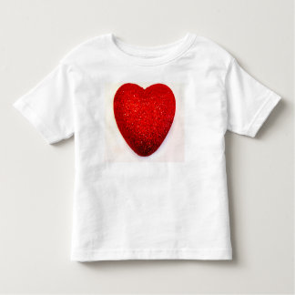 WHITE TODDLER RUFFLED DRESS WITH A BIG RED HEART TODDLER T-SHIRT