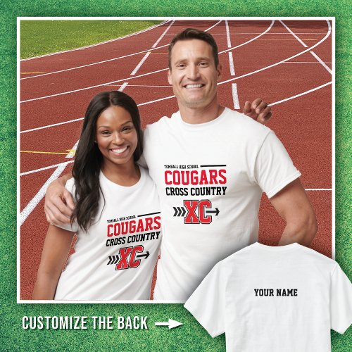 White Tomball High School Cougars Cross Country T_Shirt