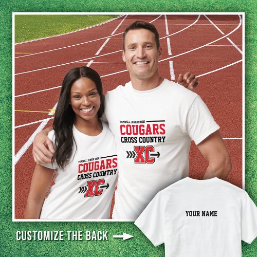 White Tomball Jr High Cougars Cross Country T_Shirt