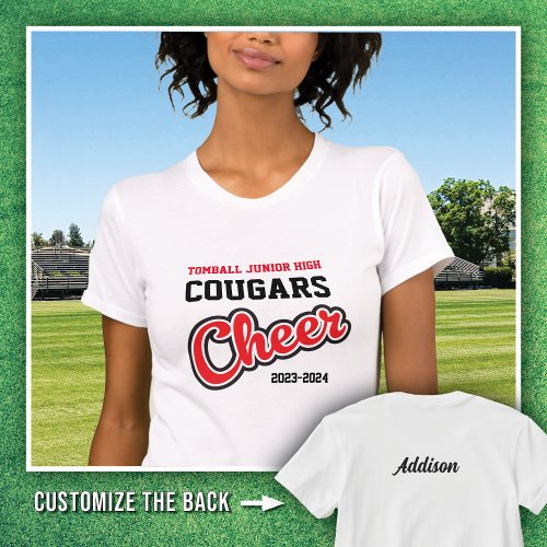 White Tomball Junior High Cougars Cheer 2023_2024 T_Shirt