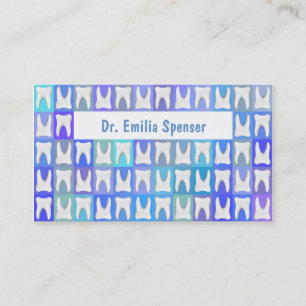 White Tooth Box Pattern Dentist Business Card