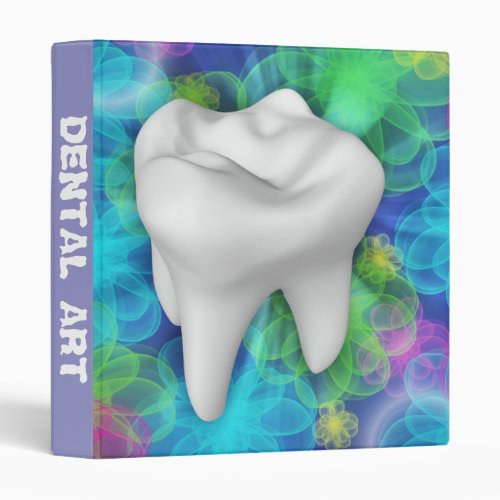 White Tooth Design Dentist Office Supply Binder