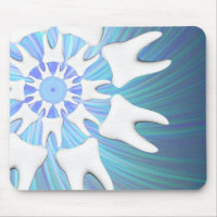 White Tooth Mandala Design Dentist Mousepad