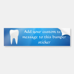 White Tooth on Blue Background Bumper Sticker