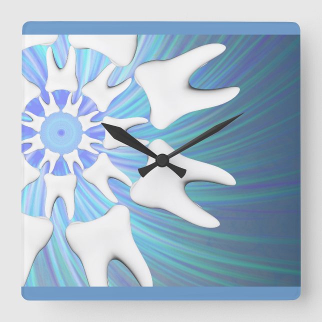 White Tooth Round Spin Dentist Wall Clock (Front)