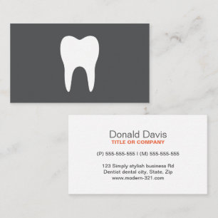 White tooth simple minimalistic dentist dental business card