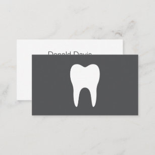 White tooth simple minimalistic dentist dental business card