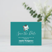 White Tooth wearing Graduation Cap Save the Date Invitation Postcard (Standing Front)