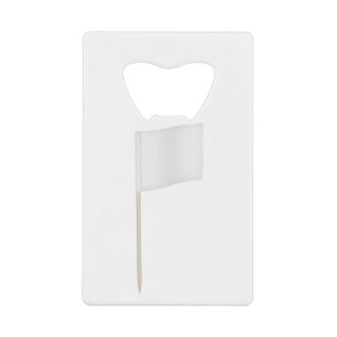 White toothpick flag credit card bottle opener