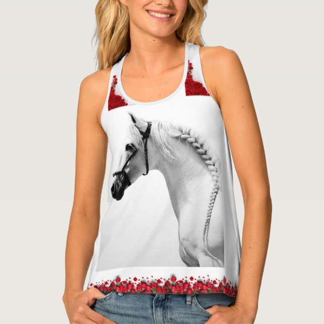 White Top with Horse and Roses (Front)