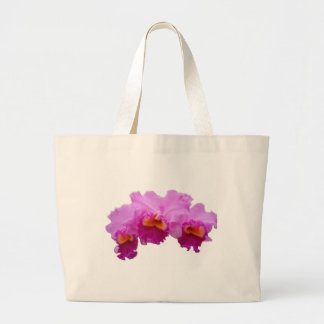 White Tote Bag decorated with Orchids