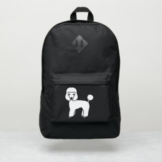 White Toy Poodle Cute Cartoon Dog Illustration Port Authority® Backpack
