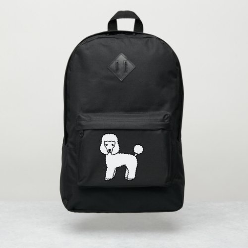 White Toy Poodle Cute Cartoon Dog Illustration Port Authority Backpack