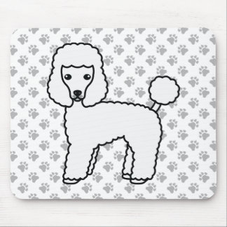 White Toy Poodle Cute Cartoon Dog Mouse Pad