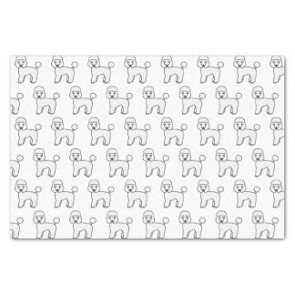 White Toy Poodle Cute Cartoon Dog Pattern Tissue Paper