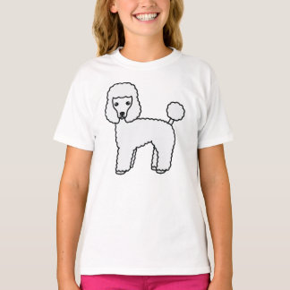 White Toy Poodle Cute Cartoon Dog T-Shirt