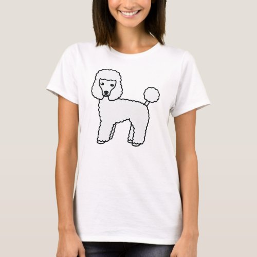 White Toy Poodle Cute Cartoon Dog T_Shirt