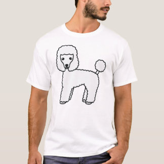 White Toy Poodle Cute Cartoon Dog T-Shirt