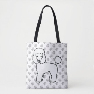 White Toy Poodle Cute Cartoon Dog Tote Bag