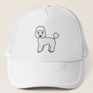 White Toy Poodle Cute Cartoon Dog Trucker Hat