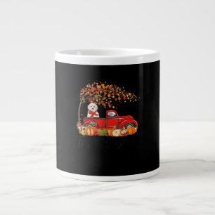 White Toy Poodle It’s Fall Y’all Pumpkin Fall Giant Coffee Mug