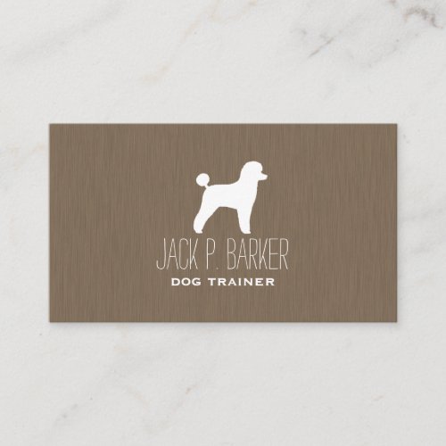White Toy Poodle Silhouette Business Card