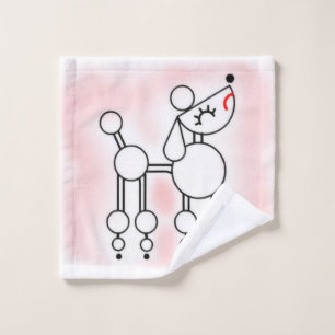 White Toy Poodle Wash Towel Flannel