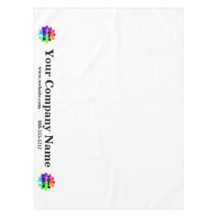 White Trade Show Tablecloth Custom Logo Business