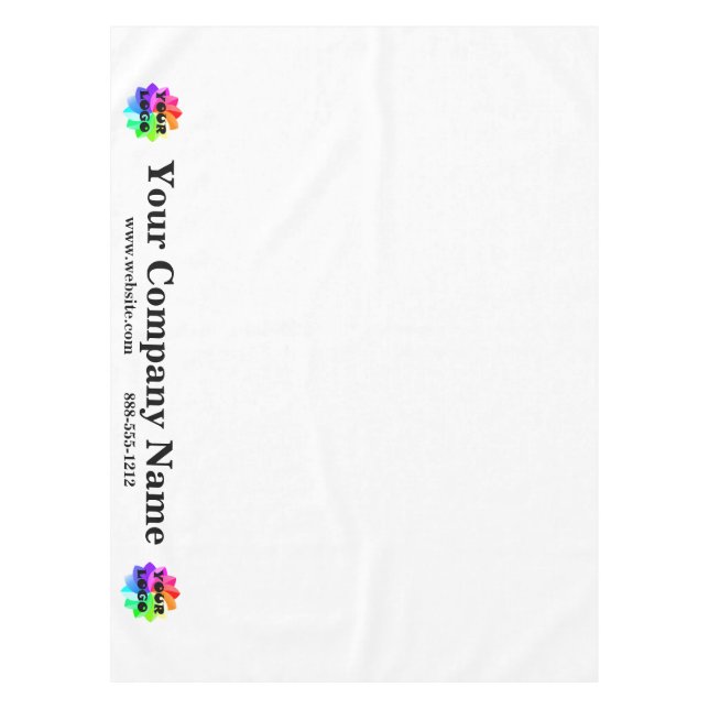White Trade Show Tablecloth Custom Logo Business (Front)