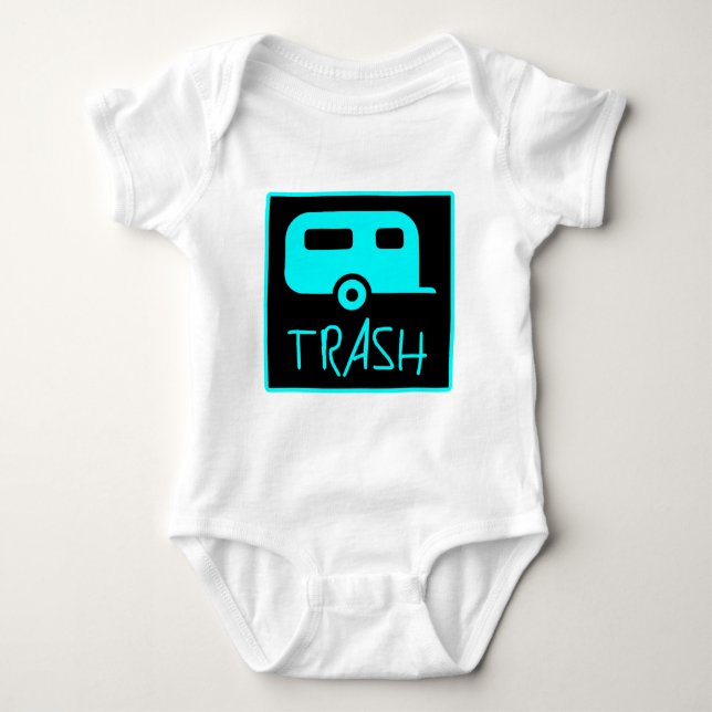 White Trailer Park Trash Poor Dumb Redneck Baby Bodysuit (Front)